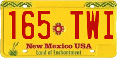 NM license plate 165TWI
