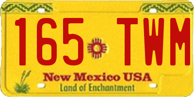 NM license plate 165TWM