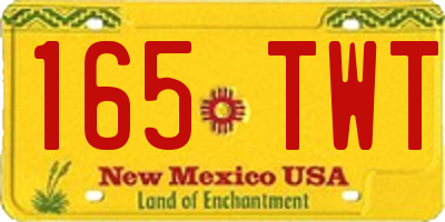 NM license plate 165TWT