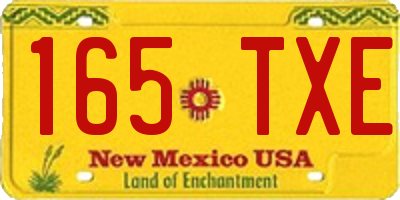 NM license plate 165TXE
