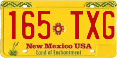 NM license plate 165TXG