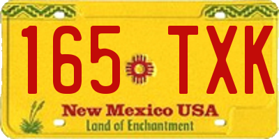 NM license plate 165TXK