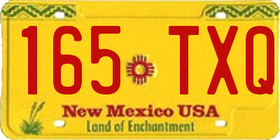 NM license plate 165TXQ