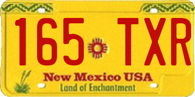 NM license plate 165TXR