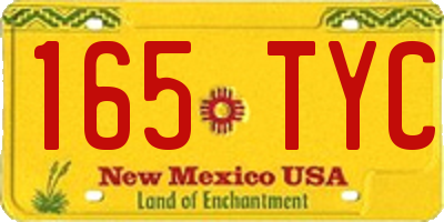 NM license plate 165TYC