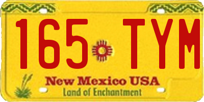 NM license plate 165TYM