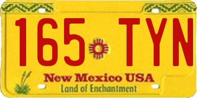 NM license plate 165TYN