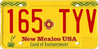 NM license plate 165TYV