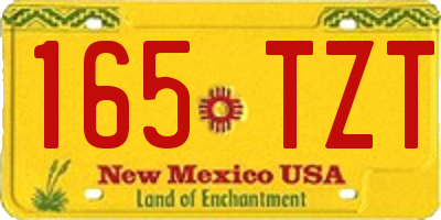 NM license plate 165TZT