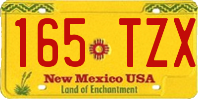 NM license plate 165TZX