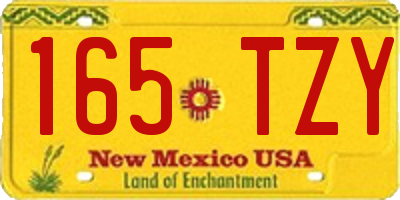 NM license plate 165TZY