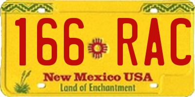 NM license plate 166RAC