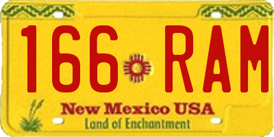 NM license plate 166RAM