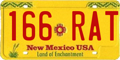 NM license plate 166RAT