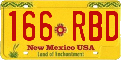 NM license plate 166RBD