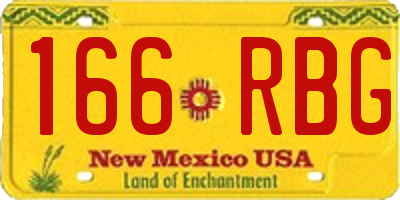 NM license plate 166RBG