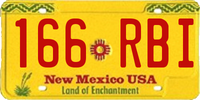 NM license plate 166RBI