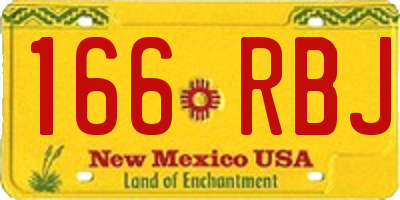 NM license plate 166RBJ