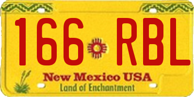 NM license plate 166RBL