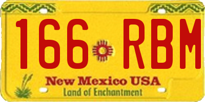 NM license plate 166RBM