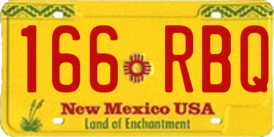 NM license plate 166RBQ