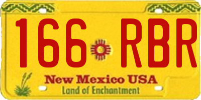 NM license plate 166RBR