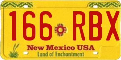 NM license plate 166RBX