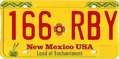 NM license plate 166RBY