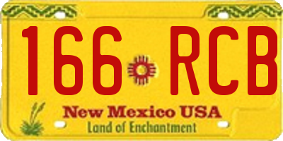 NM license plate 166RCB