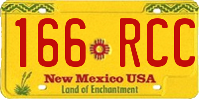NM license plate 166RCC