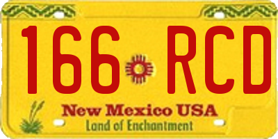 NM license plate 166RCD