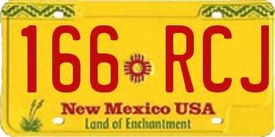 NM license plate 166RCJ
