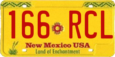 NM license plate 166RCL