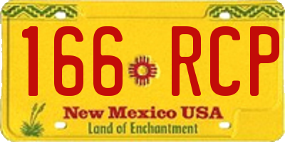 NM license plate 166RCP