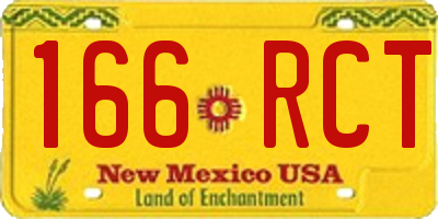 NM license plate 166RCT