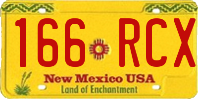 NM license plate 166RCX