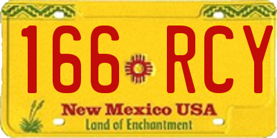 NM license plate 166RCY
