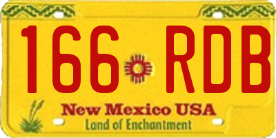 NM license plate 166RDB