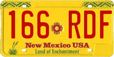 NM license plate 166RDF