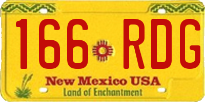 NM license plate 166RDG