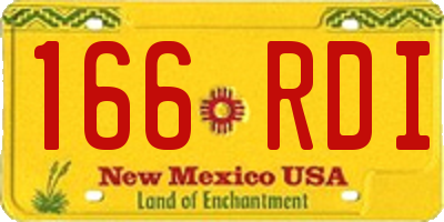 NM license plate 166RDI