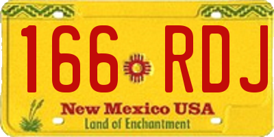 NM license plate 166RDJ