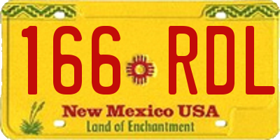 NM license plate 166RDL