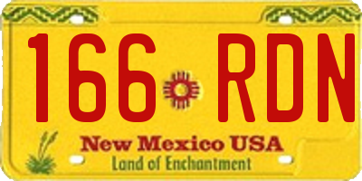 NM license plate 166RDN