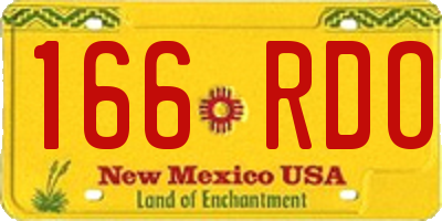 NM license plate 166RDO