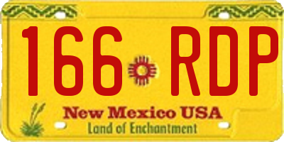 NM license plate 166RDP