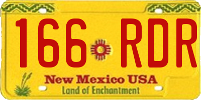 NM license plate 166RDR