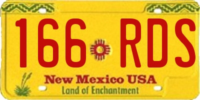 NM license plate 166RDS
