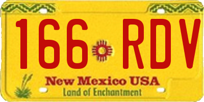 NM license plate 166RDV