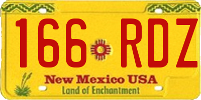 NM license plate 166RDZ
